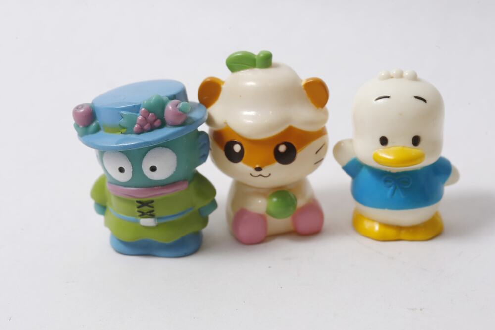 1990s Sanrio Sofubi Lot Hangyodon Kuririn Pekkle ~ 260828-WH 1309